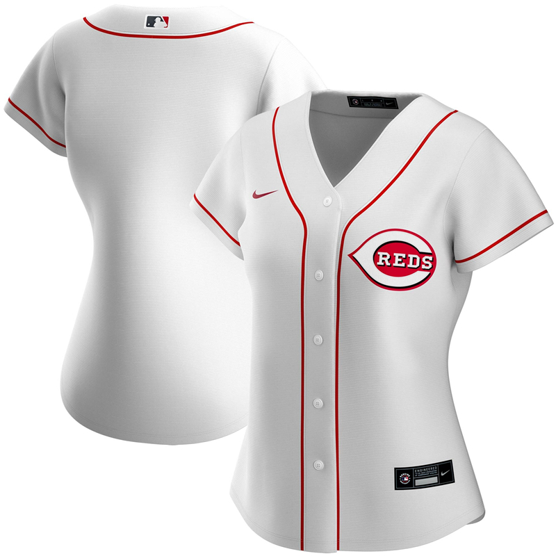 2020 MLB Women Cincinnati Reds Nike White Home 2020 Replica Team Jersey 1->women mlb jersey->Women Jersey